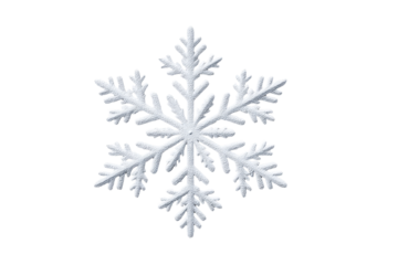 White textured snowflake isolated on black background winter season crystal, Png, Isolated on Transparent Background, Cut Out