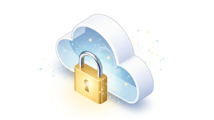 Secure Cloud Computing Data Protection and Cybersecurity Concept.