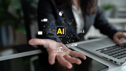 A concept of a global AI platform providing integrated business solutions. This central intelligence powers worldwide operations, from data analysis and automation to innovation. Fermion