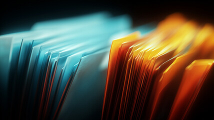 Organized document folders symbolizing structured data management and efficient information processing in professional environments.
