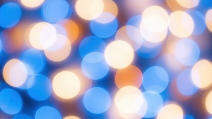Obraz premium Vibrant Blue And Yellow Bokeh Lights Abstract Background
