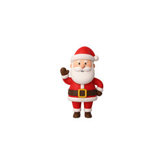 Positive Santa Claus Christmas grandfather in red costume 3d icon realistic vector illustration