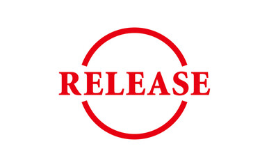 RELEASE - RELEASE text written on Red Rubber Stamp 
