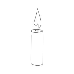 Minimal Candle Line Art. Line Art Candle Icon. Perfect for packaging, wellness branding, greeting cards