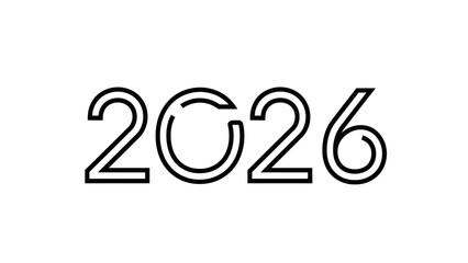 Fototapeta premium Modern year 2026 typography design for futuristic concepts and concepts