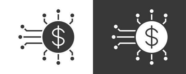 Fintech Icon Set Vector Collection Isolated In Black And White
