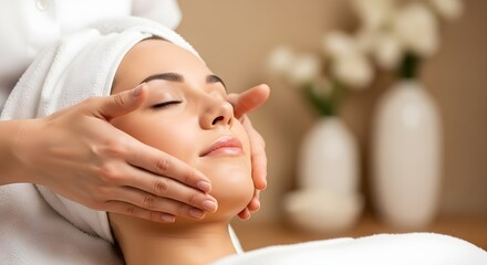 Woman Receives a Facial Massage With a Relaxing Spa Treatment for Glowing Skin