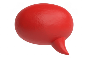 Red 3 D speech bubble isolated on a transparent background symbol