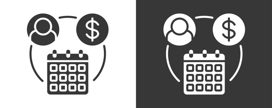 Subscription Model Icon Set Vector Collection Isolated In Black And White