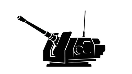 Military Anti Aircraft Gun Silhouette Illustration. © Joko santoso