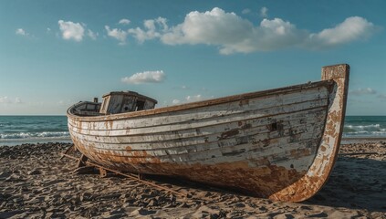 old boat on the beach