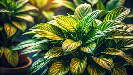 Fototapeta premium Leafy green plant with a yellowish tint