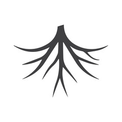 Minimalist Grounded Root Emblem Formed With Straight Modern Structure