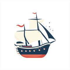 Cartoon sailing vessel, classic design