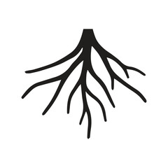 Modern Botanical Root Symbol Designed In Elegant Circular Flow