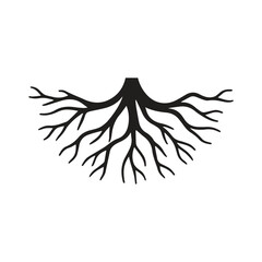 Minimalist Tree And Root Fusion Rendered In Clean Line Aesthetic