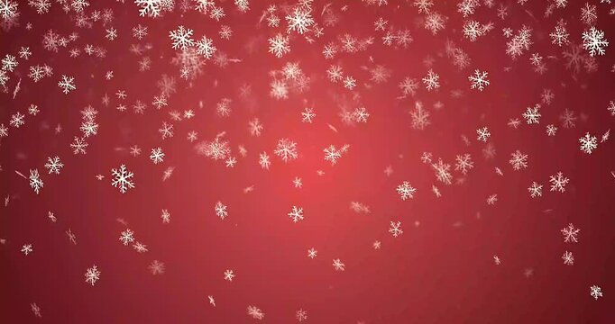 red christmas background with snowflakes