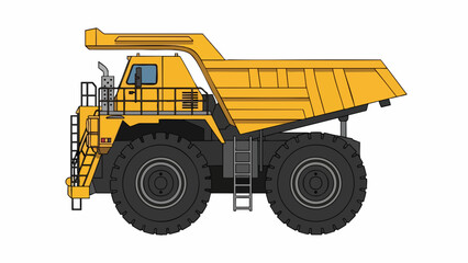 Heavy-Duty Hauler: Industrial Earthmoving Vehicle Vector