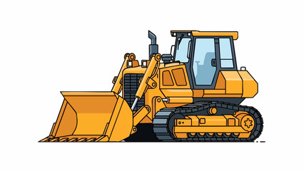Fototapeta premium Robust Yellow Track Loader Isolated Vector Illustration