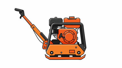 Fototapeta premium Essential Orange Plate Compactor Isolated Icon Vector for Construction, Landscaping, and Ground Preparation