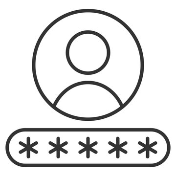 Username Outline Icon Vector Illustration