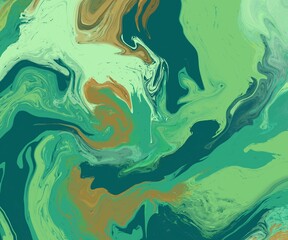 Green forest marble background with wavy abstract texture