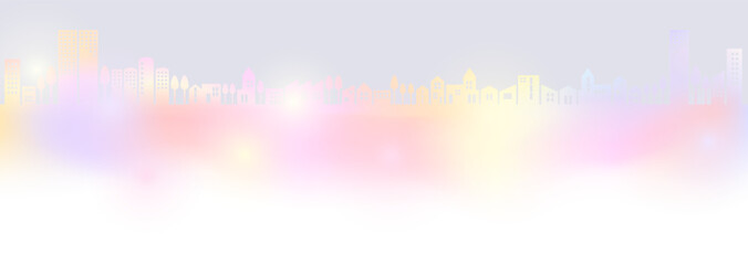 やさしい暖色系の光に包まれた幻想的な街並み