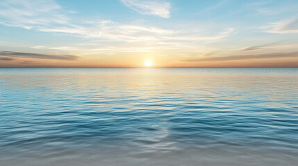 Obraz premium Soft sunrise lake horizon calm water reflection peaceful morning glow