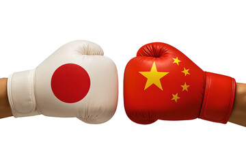 Geopolitical competition and trade war concept between Japan and China