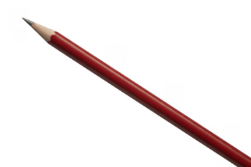 Red Pencil with Sharp Point isolated on a transparent background writing