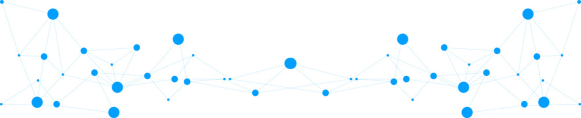 Naklejka na ściany i meble Blue polygon structure network technology connect lines and dots transparent background