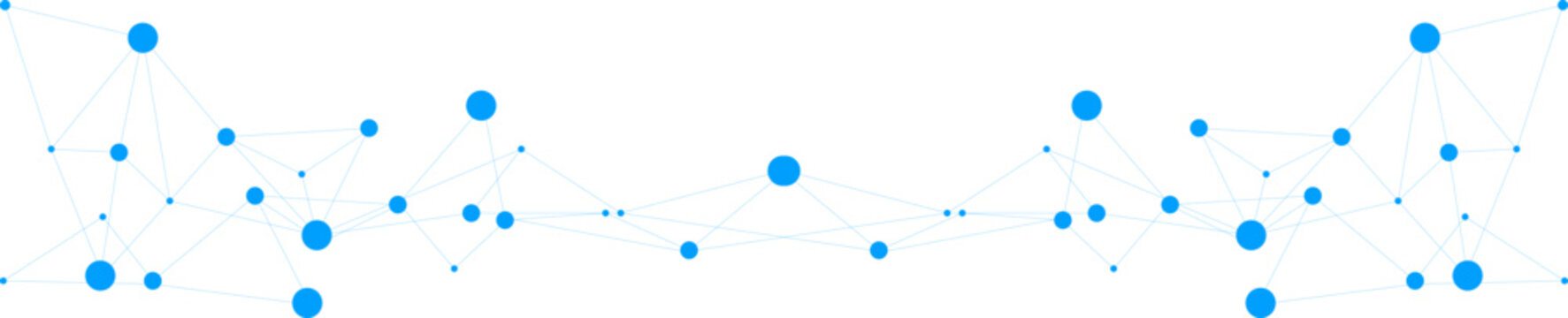 Blue polygon structure network technology connect lines and dots transparent background