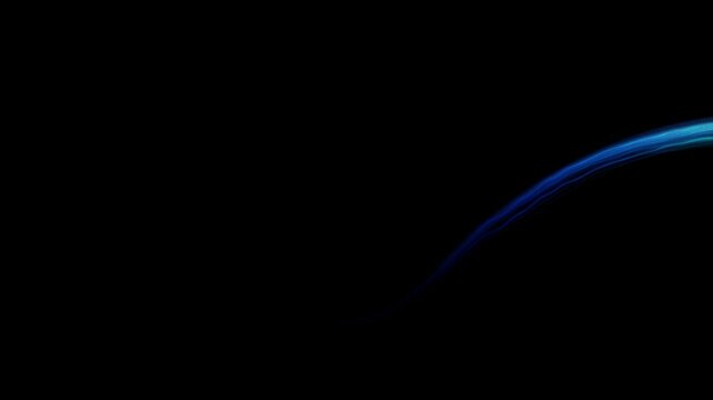 Blue luminous particle light lines shuttle and converge, high-tech data transmission, particle stripes flow. Glowing lines, background, streamline luminous blue light. Alpha channel.