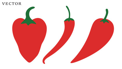 Set of red hot chili pepper icon vector, hot paprika icons vector illustration