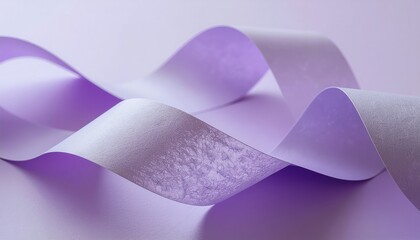Elegant Wavy Purple Ribbons Creating a Serene and Abstract Background.