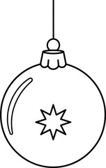 Obraz premium Christmas Ornament Line Art – Simple Holiday Bauble Illustration for Coloring Pages, Winter Decorations, Festive Designs, and Graphic Resources
