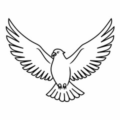 Obraz premium Flying bird icon with spread wings