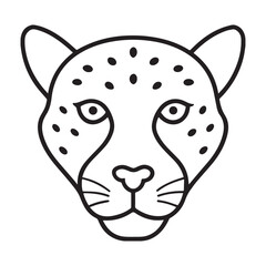 leopard head icon outline vector illustration on transparent background