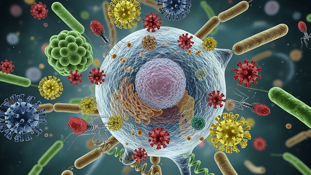 virus bacteria cell 3d illustration