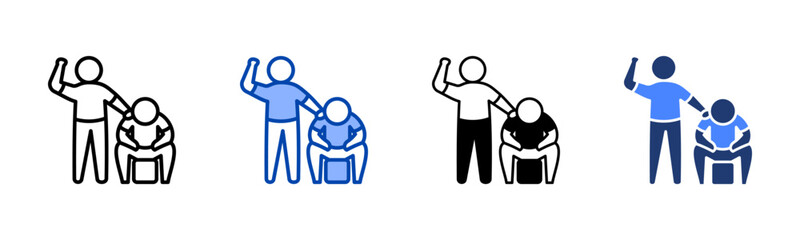 Support icon set multiple style collection