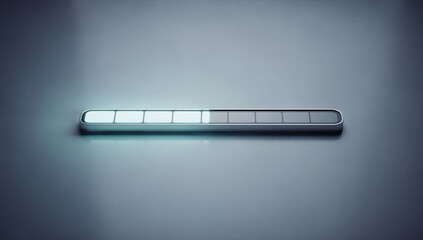 Sleek digital progress bar with glowing squares, half completion
