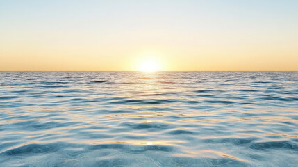 Calm ocean horizon sunrise warm glow peaceful seascape