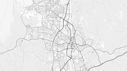 Fototapeta premium Windhoek City Map. Minimalist black and white line art poster for printing, wallpaper, wall art, and map resources for home and office decor