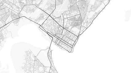 Maputo City Map. Minimalist black and  white line art poster for printing, wallpaper, wall art, and map resources for home and office decor © City in Art