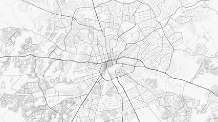 Obraz premium Harare City Map. Minimalist black and white line art poster for printing, wallpaper, wall art, and map resources for home and office decor