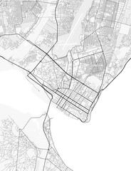 Maputo City Map. Minimalist black and  white line art poster for printing, wallpaper, wall art, and map resources for home and office decor © City in Art