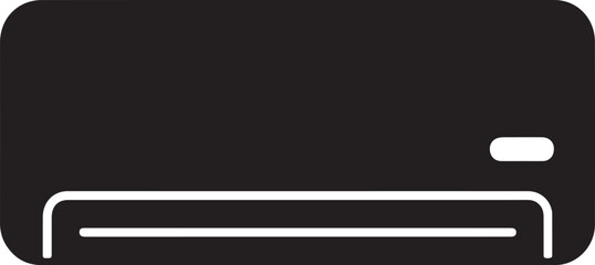 Air Conditioning Unit Silhouette — Cooling Appliance Black Vector Design