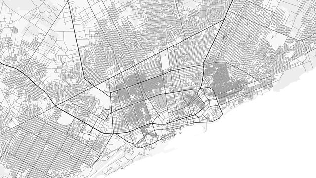 Mogadishu City Map. Minimalist black and  white line art poster for printing, wallpaper, wall art, and map resources for home and office decor