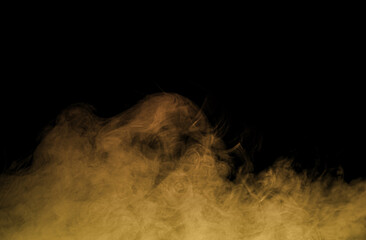 A powerful windstorm blew through the desert, kicking up a swirling mix of dust, sand, and smoke, as golden flakes of soil and dirt danced in the air like magical sparks against the dark