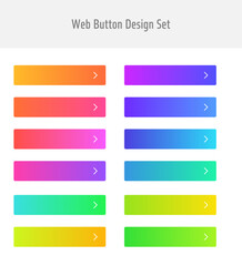 様々な色のwebボタンのデザインセット　